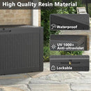 100 Gallon Deck Box Lockable Resin Outdoor Storage Box waterproof Outdoor Container for Patio Furniture Cushions, Pillow by CozyNest Decor