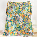 MSGKV Cotton Bed Blanket for Couch and Sofa Blankets for Living Room Bedroom Reversable Florals Throw 80"x90" Breathable Cozy Boho Blankets by CozyNest Decor