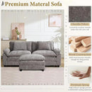 URRED Modular Sectional Sofa Comfy Cloud Couch, Modern Chenille Sofa Sleeper Deep Seat Couches with Ottoman/Pillows for Living Room (Gray, 82.6''- L Shape) by CozyNest Decor