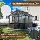 MUPATER 6' x 12' Walk-in Wooden Polycarbonate Greenhouse with Ventilated Window & Lockable Door, Multi-Layer PC Panels for UV Protection, Greenhouse Kit for Outdoor, Garden and Backyard, Black by GreenHaven Gardens