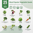 Organo Republic 25 Vegetable Seeds Variety Pack - 16,850+ Non-GMO Heirloom Seeds for Planting Vegetables & Fruits in Individual Seed Packets, Home Garden Seeds for Hydroponic, Indoor & Outdoor Garden by GreenHaven Gardens