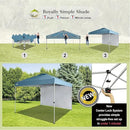 CROWN SHADES 10x10 Pop Up Canopy with 1 Side Wall - Beach Tent with One Push Setup - Outdoor Sun Shade for Events, Parties, Camping - Gazebo with STO-N-Go Cover Bag (Cyan Blue) by GreenHaven Gardens