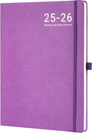 Planner 2025-2026 - JUL 2025 - JUN 2026, Academic Planners 2025-2026, Weekly and Monthly planner, 8.5" x 11", Leather Cover Planners with Thick Paper, Back Pocket with Notes Pages, Purple by TinyTreasures Baby Boutique