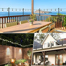 Suchtale 8 Pack 1.3 FT String Light Poles, Suspension Outdoor Fence Post Lights with Clip and Bracket, Outside String Lights Hanging, Wall Mounting Stand for Patio Garden Backyard Wedding Party, Black by GreenHaven Gardens