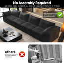 157.5" 4-Seater Cloud Sofa,Modular Sectional Couch,Modern Deep Seat Upholstered Couches with Plush Corduroy Fabric for Living Room Furniture,Bedroom and Apartment,No Assembly Required,Black by CozyNest Decor