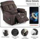 4 OKIN Motor Power Lift Recliner Chair for Elderly Adults Extra Large Lay Flat Recliners with Massage Heat, Adjustable Head-Back-Lumbar-Leg-Support, Extended Footrest, 2 Cup Holders by CozyNest Decor