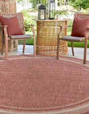 Unique Loom Outdoor Border Collection Area Rug - Soft Border (13'Round, Rust Red/ Ivory) by GreenHaven Gardens