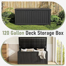 NUNU LAB Outdoor Storage Box,120 Gallon Deck Box,Resin Waterproof Outside Storage Bench,Outdoor Storage Cabinet With Lockable Lid,Backyard Deck Box For Garden Tools,Patio Cushions,Pool Accessories by GreenHaven Gardens