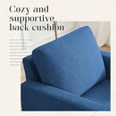 Mid-Century Accent Chair,Modern Linen Fabric Armchair for Living Room,Comfy Upholstered Reading Accent Chairs for Bedroom,Single Sofa Chair with Wood Legs (Blue, 2 Pack) by CozyNest Decor