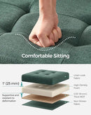 SONGMICS MAZIE Collection - 43 Inches Folding Storage Ottoman Bench, Ottoman Foot Rest, End of Bed Bench, Storage Chest, Load 660 lb, for Living Room, Bedroom, Entryway, Retro Green ULSF077C01 by CozyNest Decor