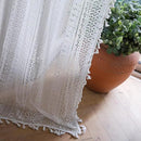 Sutuo Home Boho Sheer Curtain Valance Tier Crochet Lace with Bohemian Hollow Knitted Handmade Tassels, Short Farmhouse Window Treatment for Kitchen Cafe, Rod Pocket, 1 Panel 59" W x 36" L, White by CozyNest Decor