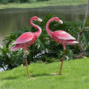 Kircust Flamingo Garden Sculpture & Statues, Metal Birds Yard Art Outdoor Statue, Large Pink Flamingo Lawn Ornaments for Home, Patio, Backyard Decor (2-Pack) by CozyNest Decor