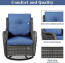 4 Pieces Patio Furniture Sets, Wicker Patio Swivel Glider Chair with Ottomans, Outdoor Furniture Set for Outside Porch, Deck, Balcony, Garden by GreenHaven Gardens