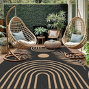 GENIMO Outdoor Rug 9' x 12' Waterproof for Patio Clearance, Reversible Lightweight Plastic Straw Camping Carpet, Large Area Rugs Mats for Rv, Backyard, Deck, Porch, Picnic, Balcony, Mix-Black & Brown by CozyNest Decor