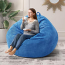 3.5FT Bean Bag Chairs Teardrop Bean Bag Chair for Adults Beanbag Chair with Memory Foam Filled Machine Washable Cover for Living Room, Bedroom (Large,Blue) by TinyTreasures Baby Boutique
