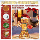 5FT Gingerbread Man with Candy Cane and Gift Box Decoration, 2.5D Pre-Lit Gingerbread Man Decor with 120 LED Lights for Christmas, Freestanding Glittered Holiday Display for Outdoor, Indoor by CozyNest Decor