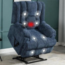 Dual Motor Power Lift Recliner Chair with Massage and Heat for Elderly People, Infinite Position, Dark Blue Recliner Chair, Chenille Fabric Lift Chair by CozyNest Decor