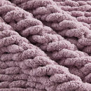 Carriediosa Chunky Knit Throw Blanket 50" X 60", 100% Hand Made Large Chenille Loop Yarn Soft Fluffy Throws for Couch Sofa Bed, Big Crochet Cozy Heavy Thick Cable Woven Blankets, Purple by CozyNest Decor