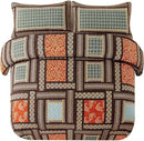 NEWLAKE Cotton Patchwork Bedspread, 3-Piece Bedding Quilt Set with Real Stitched Embroidery, Reversible Matelasse Bed Coverlet Set,Bohemian Farmhouse,Twin Size by CozyNest Decor