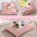 Hobestluk 3 in 1 Bean Bag Chair Giant Bean Bag Chairs for Adults with Plaid Cover Convertible Bean Bag Floor Cushion with Machine Washable Cover for Living Room (Plaid Pink) by CozyNest Decor
