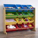Humble Crew Supersized Toy Storage Organizer with 16 Removable Bins, Natural/Primary – Large Toy Storage for Toddlers Ideal for Kids' Rooms, Playrooms, and Nurseries - Modern Toy Bins for Kids by TinyTreasures Baby Boutique