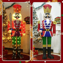 61Inch Nutcracker Christmas Decor Outdoor with LEDs 5 Feet Lighted Large Nutcracker Lighted Christmas Decorations Outdoor with Stakes & Zip Ties for Xmas Yard, Porch, Lawn by CozyNest Decor