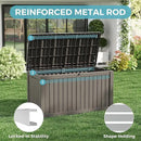 KAMABOKO Outdoor Storage Box, 150 Gallon Large Outdoor Resin Deck Box, Storage Waterproof Boxes Lockable Lid for Garden Tools, Pool Supplies, Patio Furniture and Cushions, Grey by CozyNest Decor