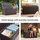 Rubbermaid Extra Large Resin Outdoor Storage Deck Box (134 Gal), Weather Resistant, Brown, Deck Organization for Home/Backyard/Pool Chemicals/Toys/Garden Tools/Porch/Patio Cushions by CozyNest Decor