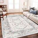 Washable Vintage Area Rug 6x9 Boho Chic Medallion Distressed Design Non-Shedding Easy Care Ideal for High Traffic Areas in Living Room Bedroom Kitchen Office Large Carpet by TinyTreasures Baby Boutique