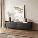 POVISON Fully-Assembled Mid Century Modern TV Stand with Legs, 78.74" Wood Media Console with Adjustable LED Light, Entertainment Center with Storage for Living Room by CozyNest Decor