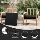Patio Chair Cushions 24 X 24 X 5 Inch Waterproof Outdoor Seat Cushions for Patio Furniture, Outdoor Sofa Couch Pads with Ties & Handle, Set of 2, Black by GreenHaven Gardens
