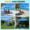 HOMEDEMO Beach Canopy UPF 50+, 6'×6', Easy Set up and Take Down Tent with Sand Pockets, Side Wall Shade Wind Waterproof for Kids, Family & Friends by TinyTreasures Baby Boutique