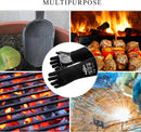 RAPICCA Fireplace Gloves Fire Heat Resistant: Black 14IN - Fireproof Leather for Fireplace Fire Pit Wood Stove Campfire Furnace BBQ Grill Oven Stick Mig Welding Welder Gear - Birthday Gift for men by GreenHaven Gardens