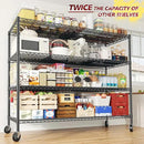 REIBII 55.5''W Storage Shelves 2500LBS Wire Shelving Unit with Wheels Heavy Duty Metal Shelves for Storage Adjustable Garage Storage Rack Pantry Shelf Kitchen Shelving, 75.6" H X 55.5''W X 24" D, 3PCS by CozyNest Decor