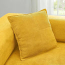 108" Oversized Convertible Sleeper Sofa Bed, Corduroy L Shape Sectional Couch, Folding Sofa Bed with Side Pocket, Modern Cloud Floor Mattress Couch, Modular Sofa for Living Room, Yellow by CozyNest Decor