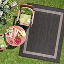 CAMILSON Outdoor Rug 8x10,Modern Outside Rugs for Patios Porches Waterproof Durable Washable Non-Shedding, Easy-to-Clean Indoor Outdoor Area Carpet (8 x 10, Bordered - Dark Gray/Light Gray) by GreenHaven Gardens