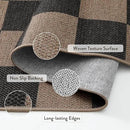 Lahome Checkered Easy Jute Living Room Rugs, 5x7 Black Dining Room Office Rug Farmhouse Washable Carpet, Checkerboard Neutral Non Slip Indoor Outdoor Carpet for Bedroom Entry Patio by CozyNest Decor