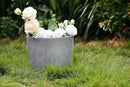Kante 14 Inch Dia Round Concrete Planter, Indoor Outdoor Large Plant Pot with Drainage Hole and Rubber Plug for Home Patio Garden, Natural Concrete by GreenHaven Gardens