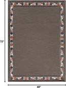 Beverly Rug Outdoor Rug 4x6 Modern Bordered Area Rugs for Indoor and Outdoor Patio Easy to Clean Non Shedding Living Room Porch Garden Washable Outside Carpet (4 x 6 Brown) by CozyNest Decor