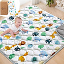 Baby Play Mats for Floor, 43x43 Playpen Mat for Babies, Extra Thicker & Soft Floor Crawling Mat, Foldable Non-Slip Playmat Cushioned for Infants Toddlers, Cute Animal Design by TinyTreasures Baby Boutique