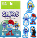 BioSwiss Bandages, The Smurfs in 3D Shaped Self Adhesive Bandage, Latex Free Sterile Wound Care, Fun First Aid Kit Supplies for Kids and Adults, 24 Count Box by TinyTreasures Baby Boutique