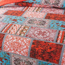 NEWLAKE Cotton Bedspread Quilt Sets-Reversible Patchwork Coverlet Set, Mediterranean Classic Bohemian Pattern,Queen Size by CozyNest Decor