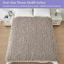 Bigacogo Chunky Knit Throw Blanket for Couch, 60x80 inches, 100% Hand Knitted with Thick Jumbo Chenille Yarn, Cozy Soft Large Rope Knot Cable Crochet Blankets for Sofa Bed Living Room, Taupe by CozyNest Decor