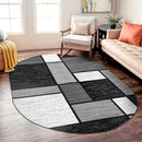 Rugshop Contemporary Modern Boxes for Home Office,Living Room,Bedroom,Kitchen Non Shedding Oval Area Rug 5' x 7' Gray by TinyTreasures Baby Boutique