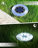 UFOND 8 Pack Solar Ground Lights, Outdoor Waterproof Solar Garden Lights Decor, Disk Solar Deck Lights, Landscape Lighting for Patio Pathway Yard,Outdoor Lights (Cold White) by GreenHaven Gardens