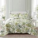 NEWLAKE Cotton Bedspread Quilt Sets - Reversible Patchwork Coverlet Set, Floral Vine Pattern, King Size by CozyNest Decor