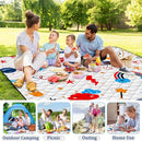Poedist Extra Large Picnic Blanket Waterproof,80"x 80"Foldable Machine Washable Beach Blanket,Outdoor Blanket for 6-8 Adults,Suitable for Indoor Crawling,Park Beach,Camping,Hiking,Family Travel(Cute) by TinyTreasures Baby Boutique