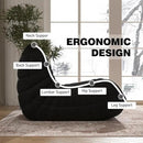 Bean Bag Chair, Memory Foam Bean Bag Sofa Large Bean Bag Chair for Adults, Bean Bag Chairs for Teens with High Density Comfortable Foam, Bean Bag for Living Room, Bedroom (Black) by CozyNest Decor