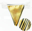 Black and Gold Party Decorations Triangle Pennant Banner Flag Metallic Fabric Bunting Garland for Birthday Graduation Anniversary Wedding Bachelorette Bridal Shower Engagement Hen Party Supplies by GreenHaven Gardens