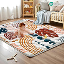 Baby Play Mats for Floor, 71x59 Playpen Mat for Babies, Extra Thicker & Soft Floor Crawling Mat, Foldable Non-Slip Playmat Cushioned for Infants Toddlers, Boho Leaf Design by TinyTreasures Baby Boutique